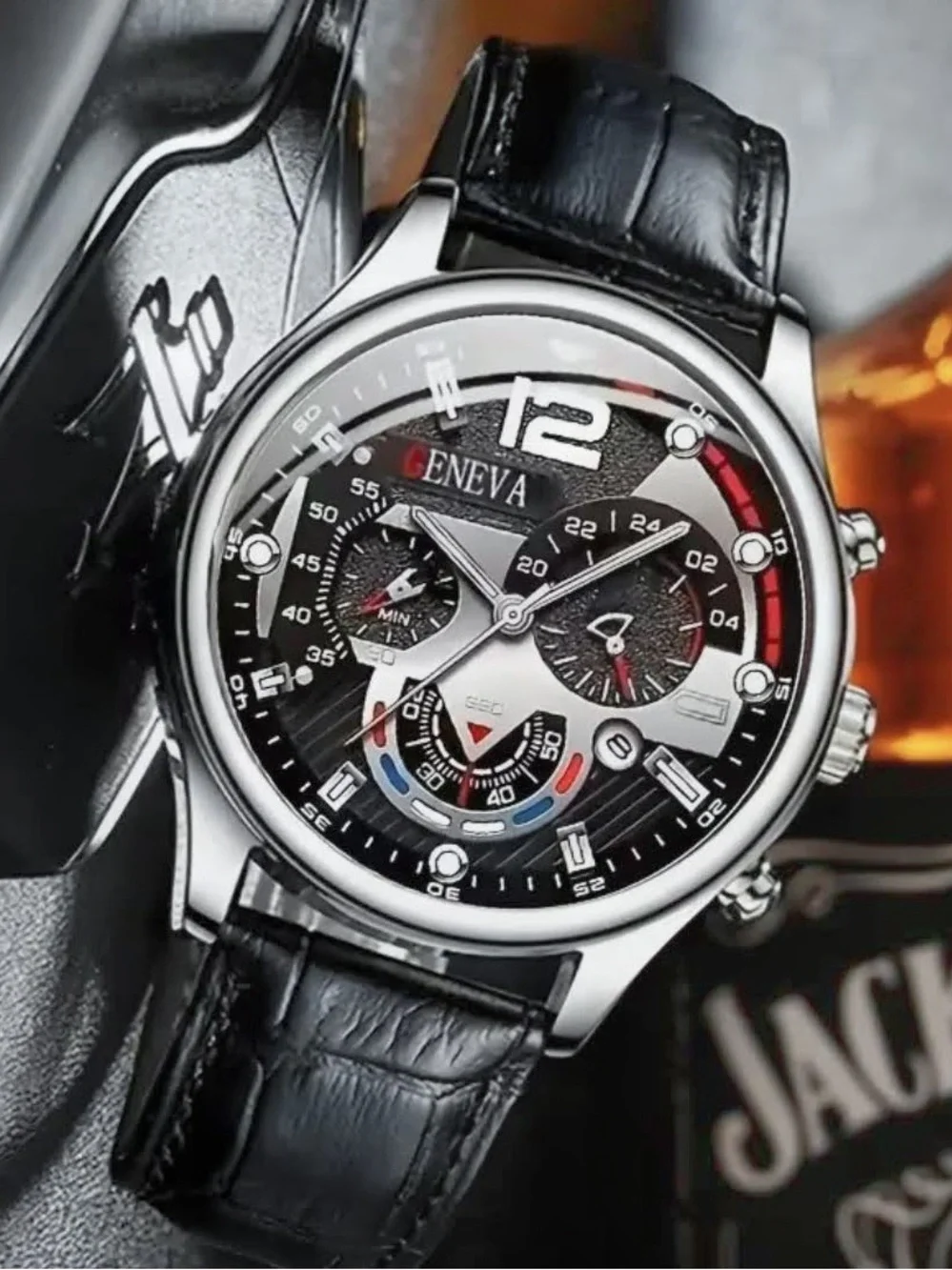 1-Watch Black Dial Silver-Tone Case